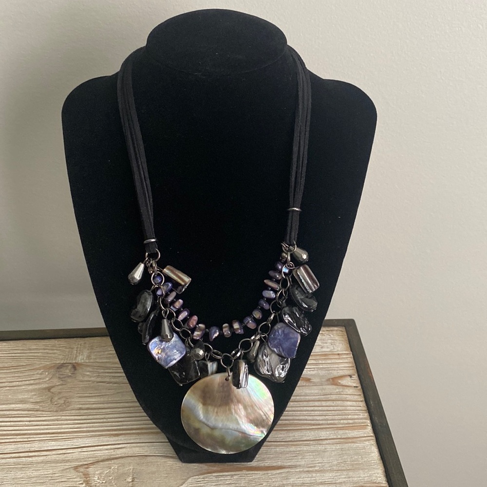 Iridescent stone necklace